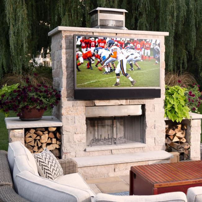 Outdoor TV on Fireplace Installers Birmingham 